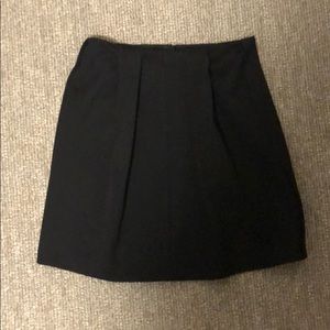 Pleated Black twill skirt